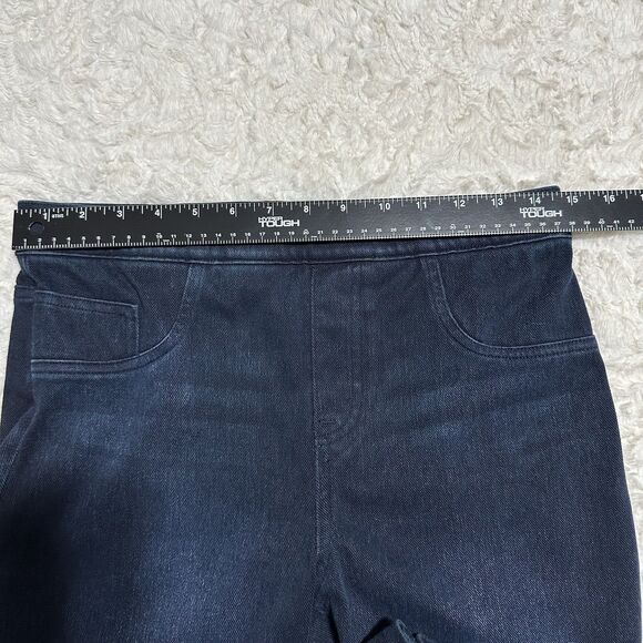 SPANX Jean-Ish Ankle Leggings Pull On Size M Blue Denim Stretch Jeggings EUC - Picture 10 of 14